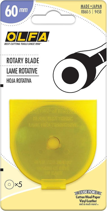 Olfa 60mm Rotary Cutting Blades 5 pack