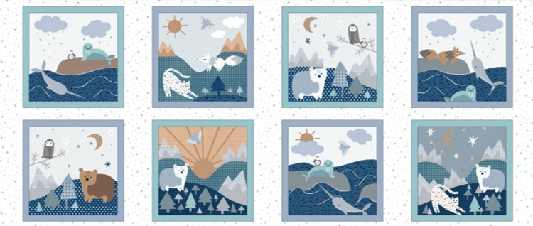Arctic Antics Blocks Polar Pals Running Yardage
