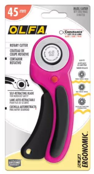45mm Ergonomic Rotary Cutter MAGENTA by Olfa