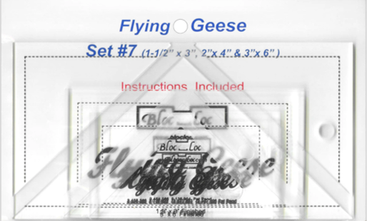 Flying Geese Ruler Set #7 - 1-1/2" x 3", 2" x 4" & 3" x 6"